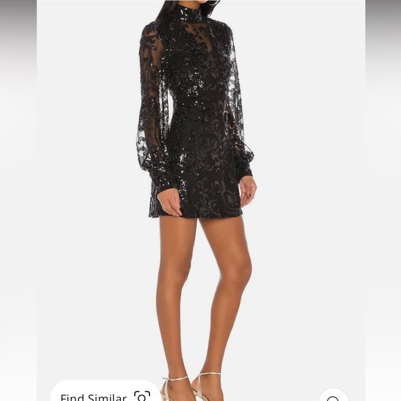 $495 Alexis Franciska Dress- Beaded Black - Picture 2 of 6